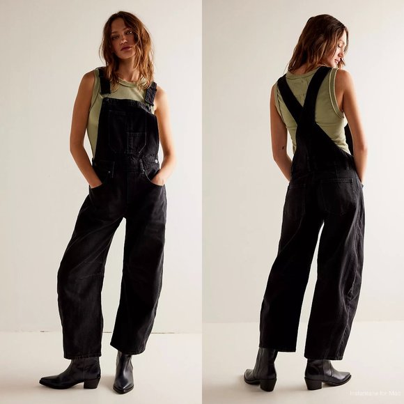 Free People Pants - Free People We The Free Good Luck Barrel Overalls